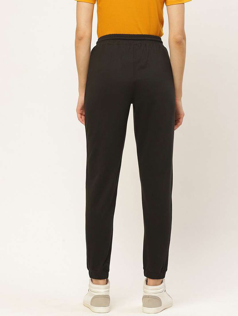 Women Black Cotton Track Pant - 22466106 -  Standard Image - 3