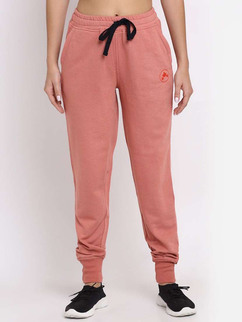 women pink cotton track pant