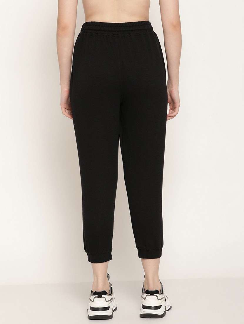 Women Black Cotton Track Pant - 22466127 -  Standard Image - 3