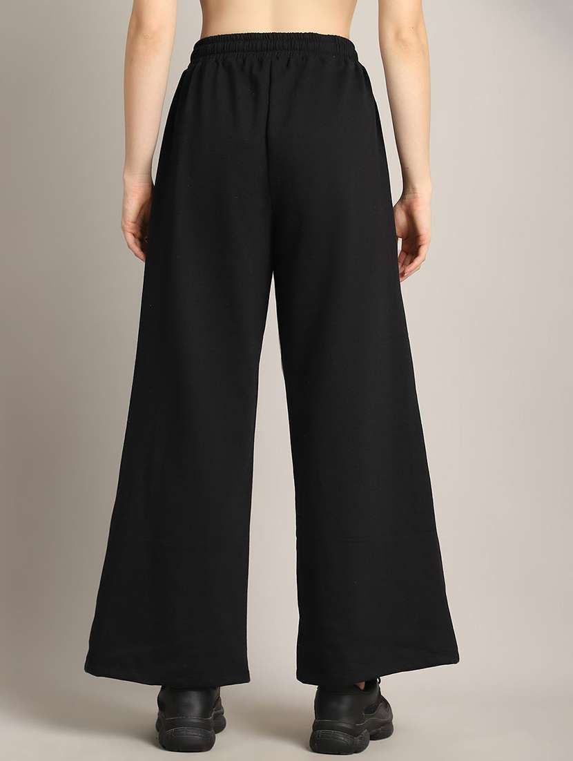 Women Black Cotton Track Pant - 22466148 -  Standard Image - 3