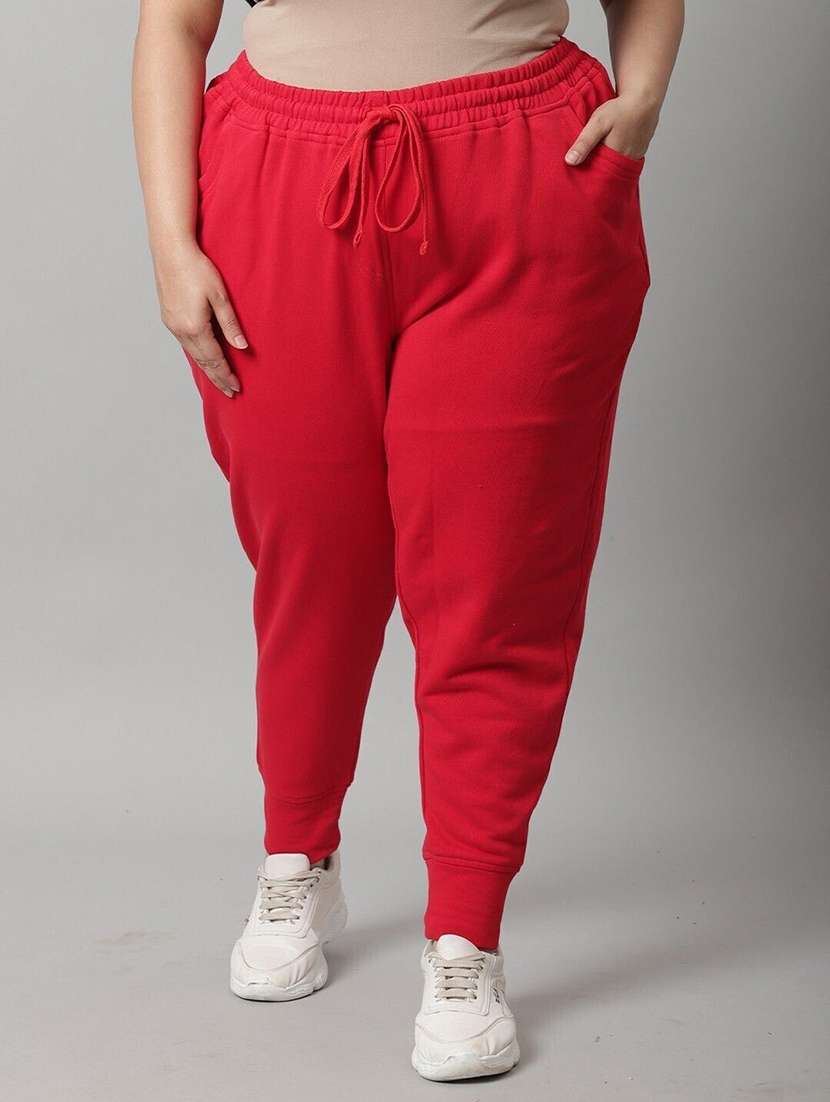 women red cotton track pant