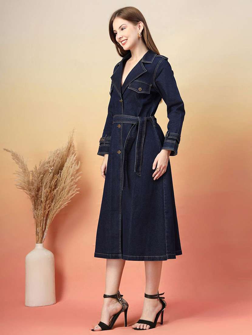 navy blue cotton shirt dress - 22466271 -  Standard Image - 3