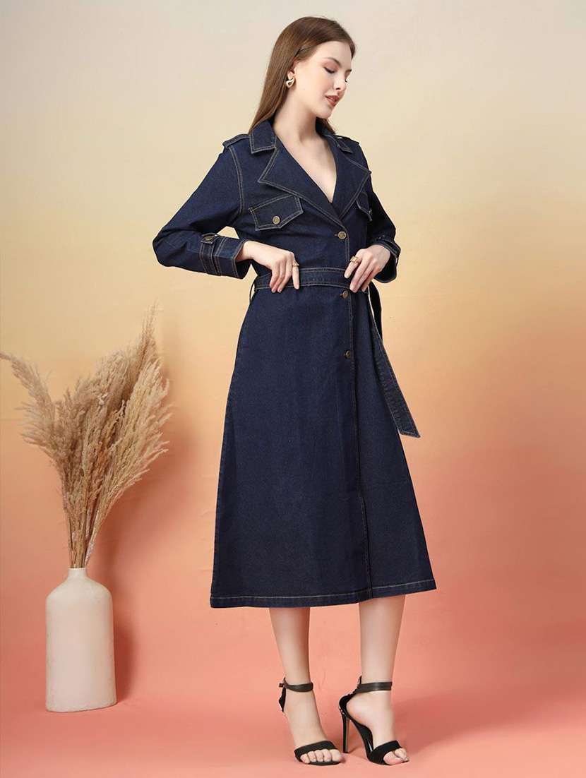 navy blue cotton shirt dress - 22466271 -  Standard Image - 5