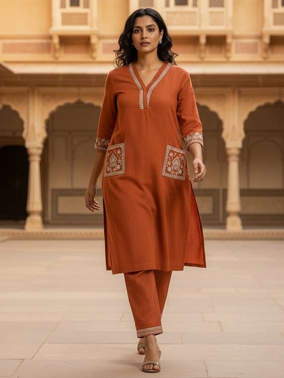 women printed blue kurta dupatta set