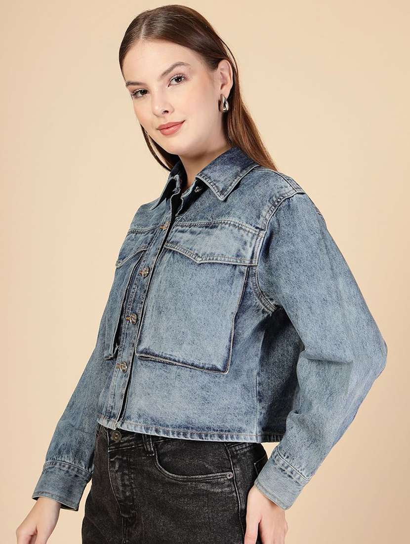 women blue denim denim jacket - 22466369 -  Standard Image - 3