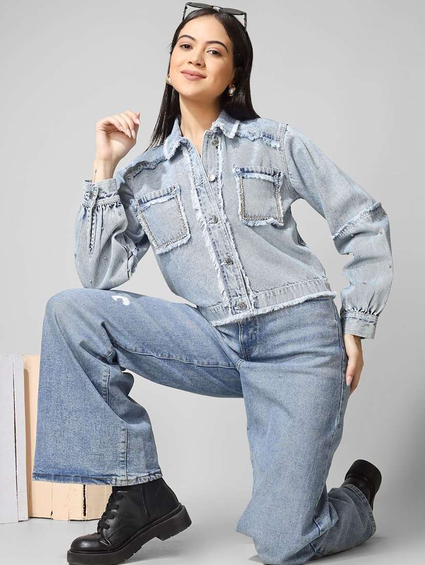 women blue denim denim jacket - 22466371 -  Standard Image - 5