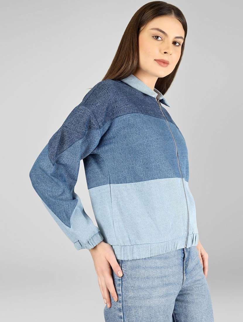 women blue denim denim jacket - 22466372 -  Standard Image - 3