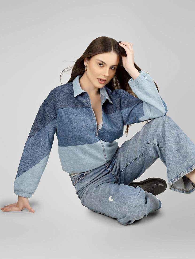 women blue denim denim jacket - 22466372 -  Standard Image - 5