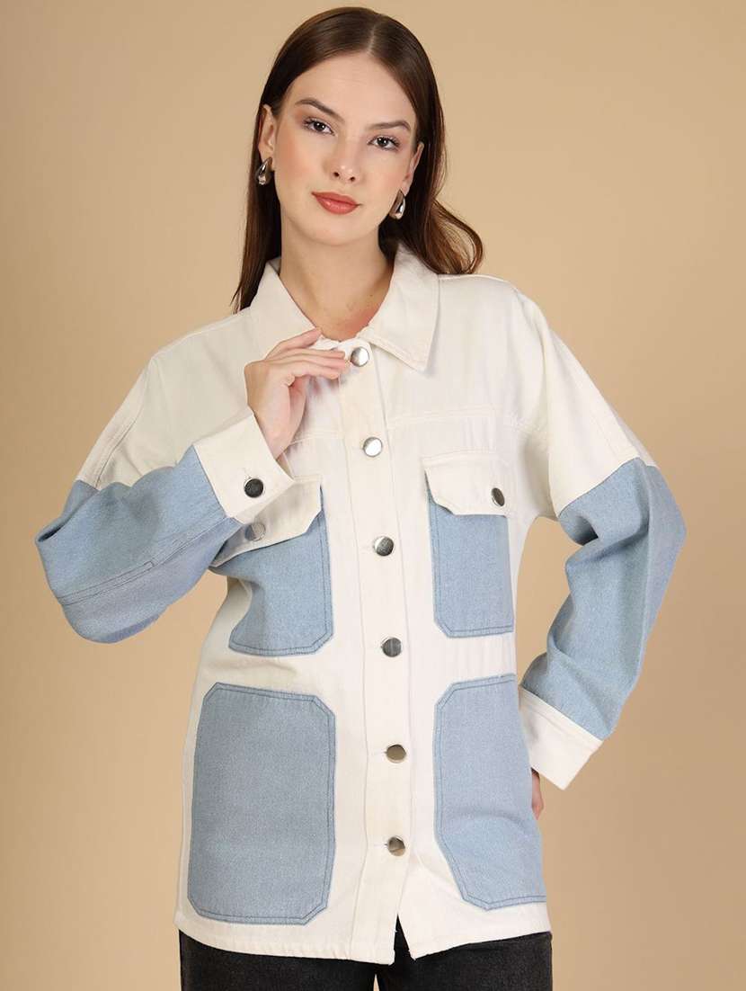 women off white denim denim jacket