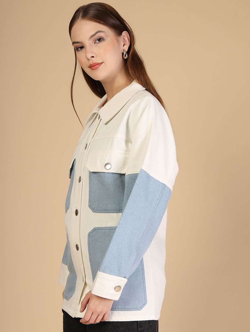 women off white denim denim jacket - 22466373 -  Standard Image - 3