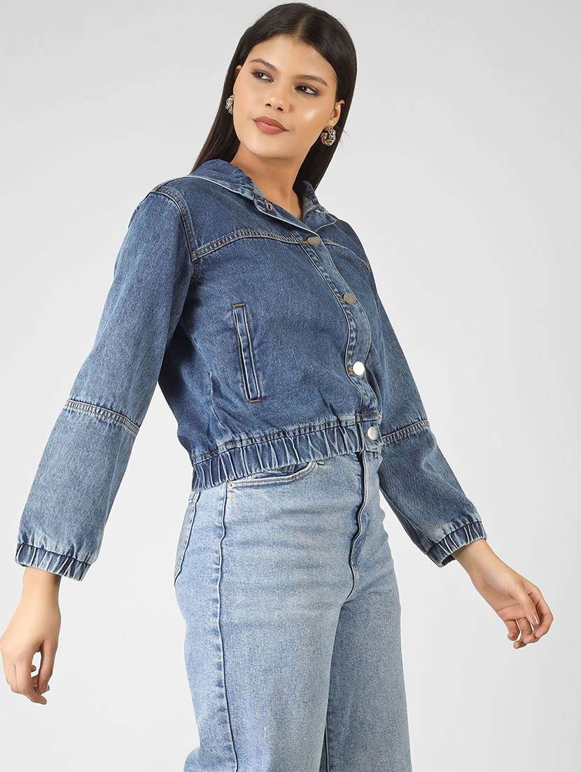 women blue denim denim jacket - 22466374 -  Standard Image - 3