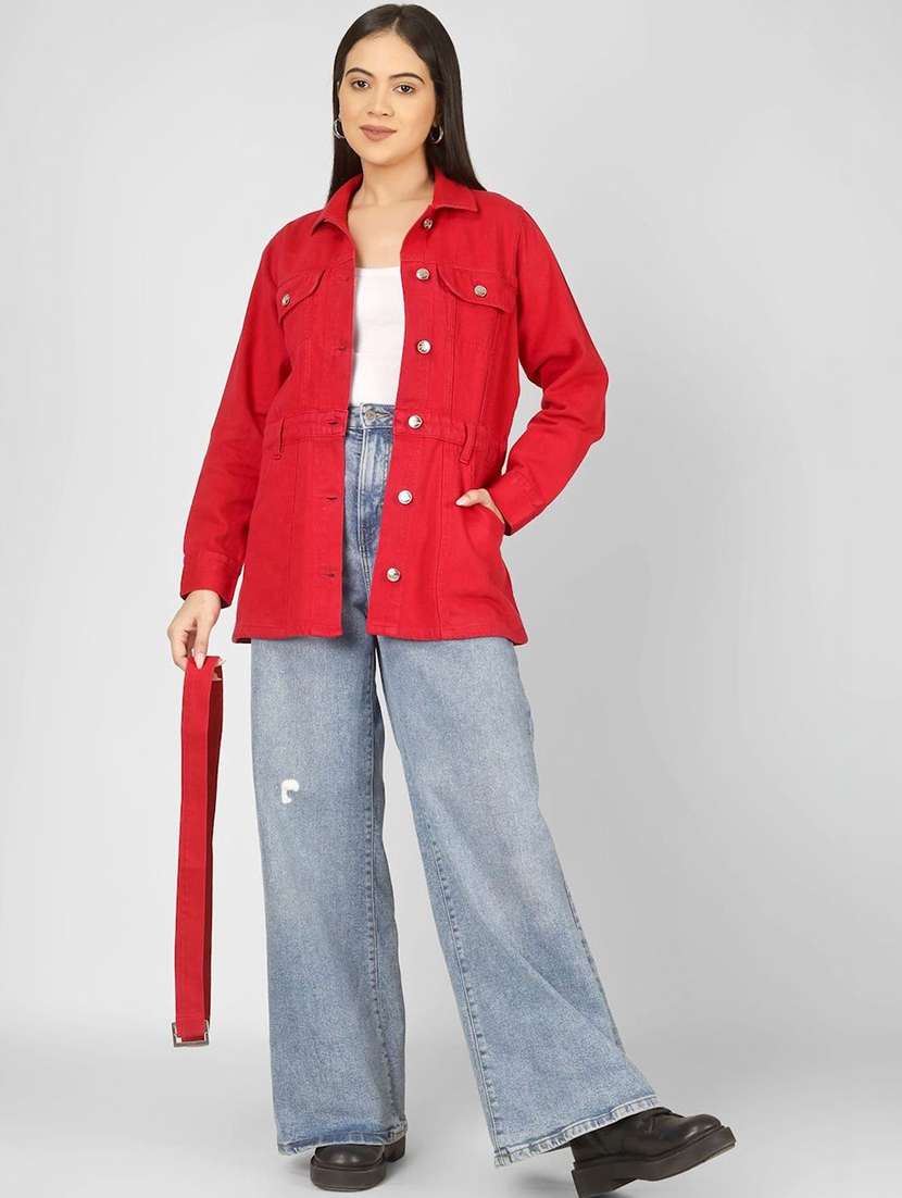 women red denim denim jacket - 22466376 -  Standard Image - 5