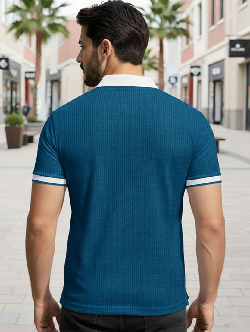 men color block short sleeve regular fit polo t-shirt - 22466540 -  Standard Image - 3