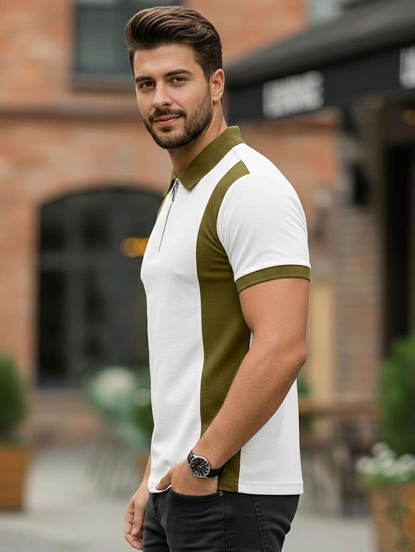 men color block short sleeve regular fit polo t-shirt - 22466573 -  Standard Image - 3