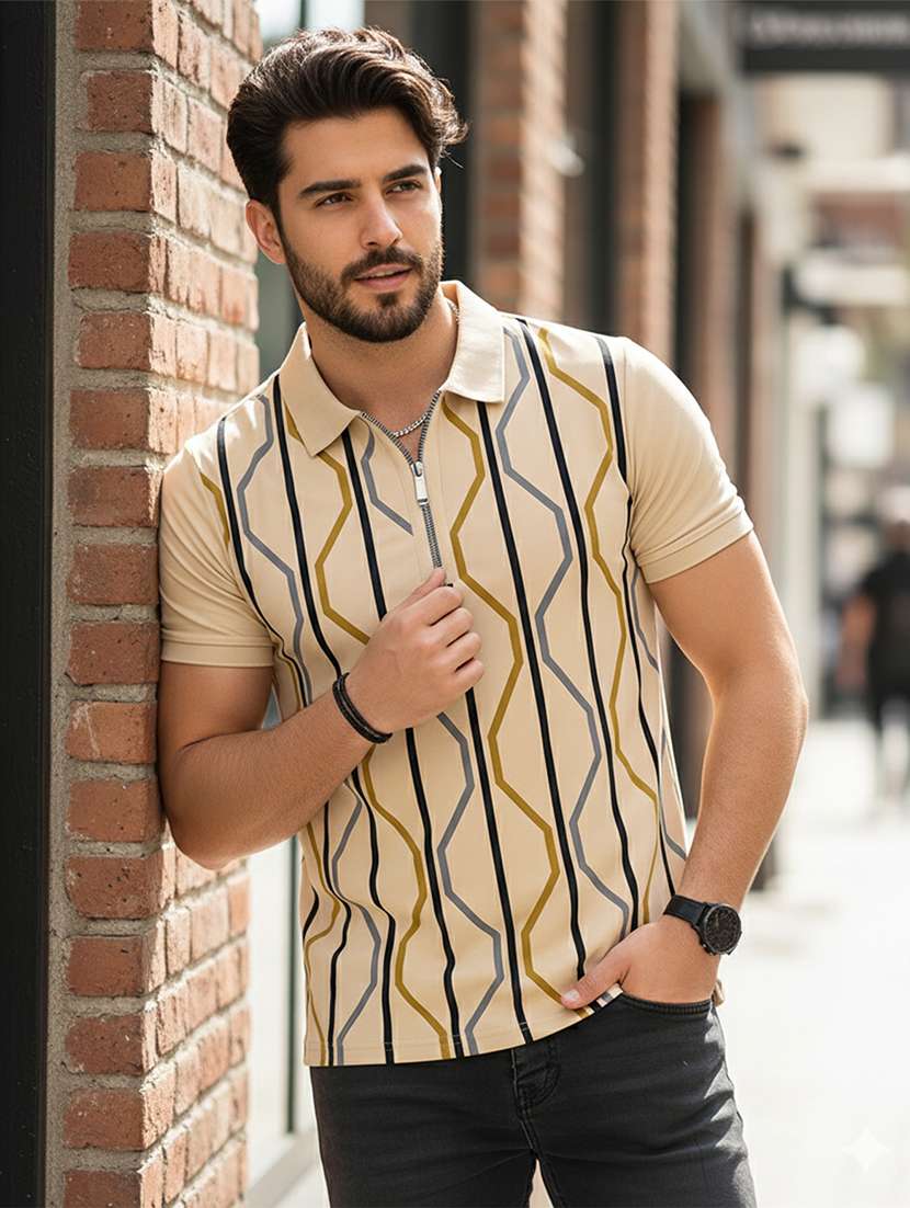 men printed short sleeve regular fit polo t-shirt - 22466659 -  Standard Image - 3