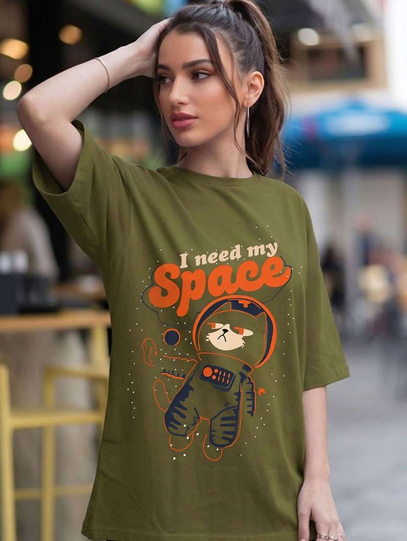 women printed short sleeve oversized t-shirt