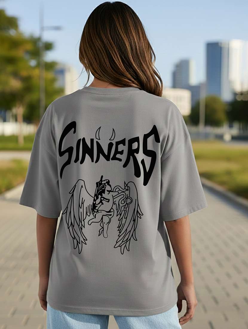 women printed short sleeve oversized t-shirt