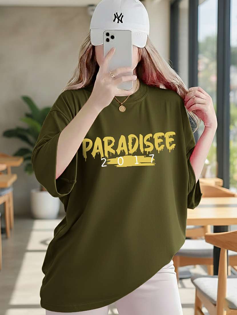 women typographic short sleeve oversized t-shirt