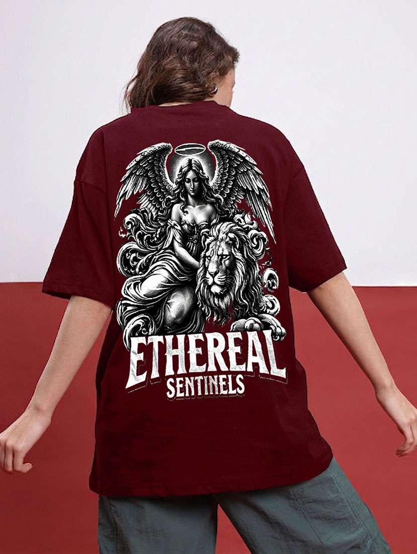women back print short sleeve oversized t-shirt