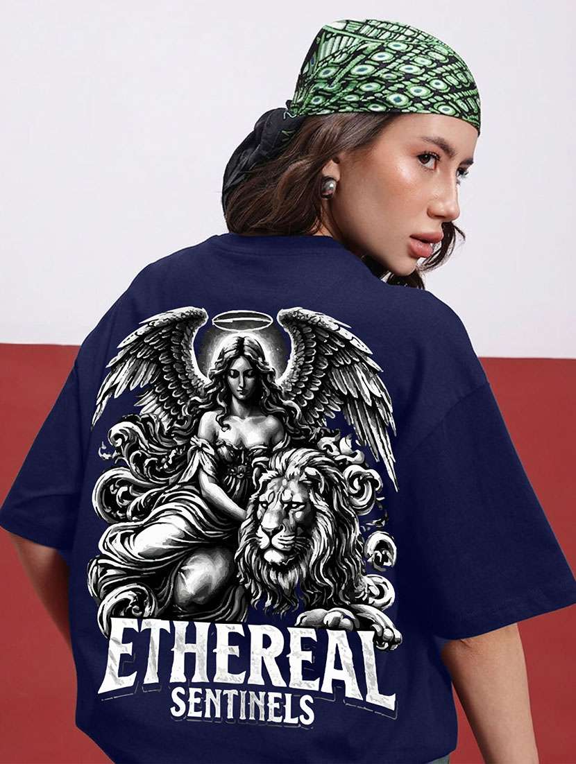 women back print short sleeve oversized t-shirt