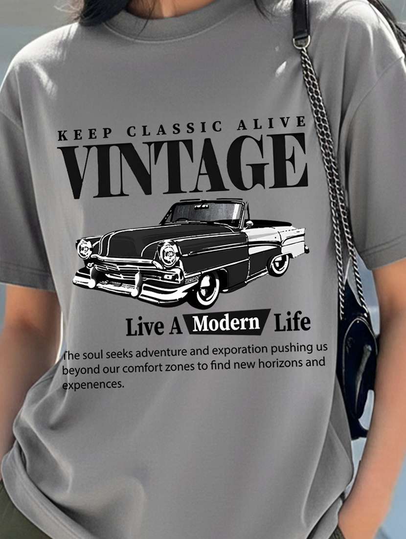 women printed short sleeve oversized t-shirt - 22466759 -  Standard Image - 3