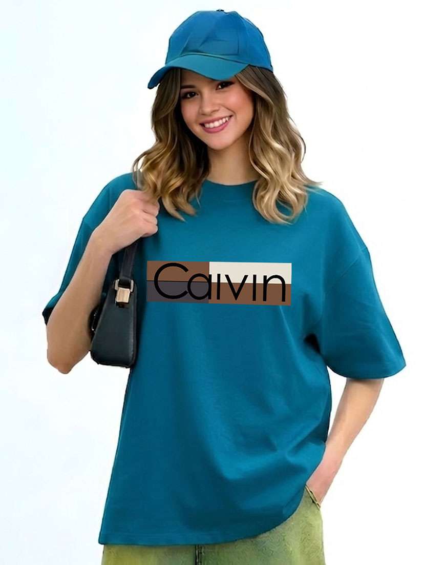women typographic short sleeve oversized t-shirt