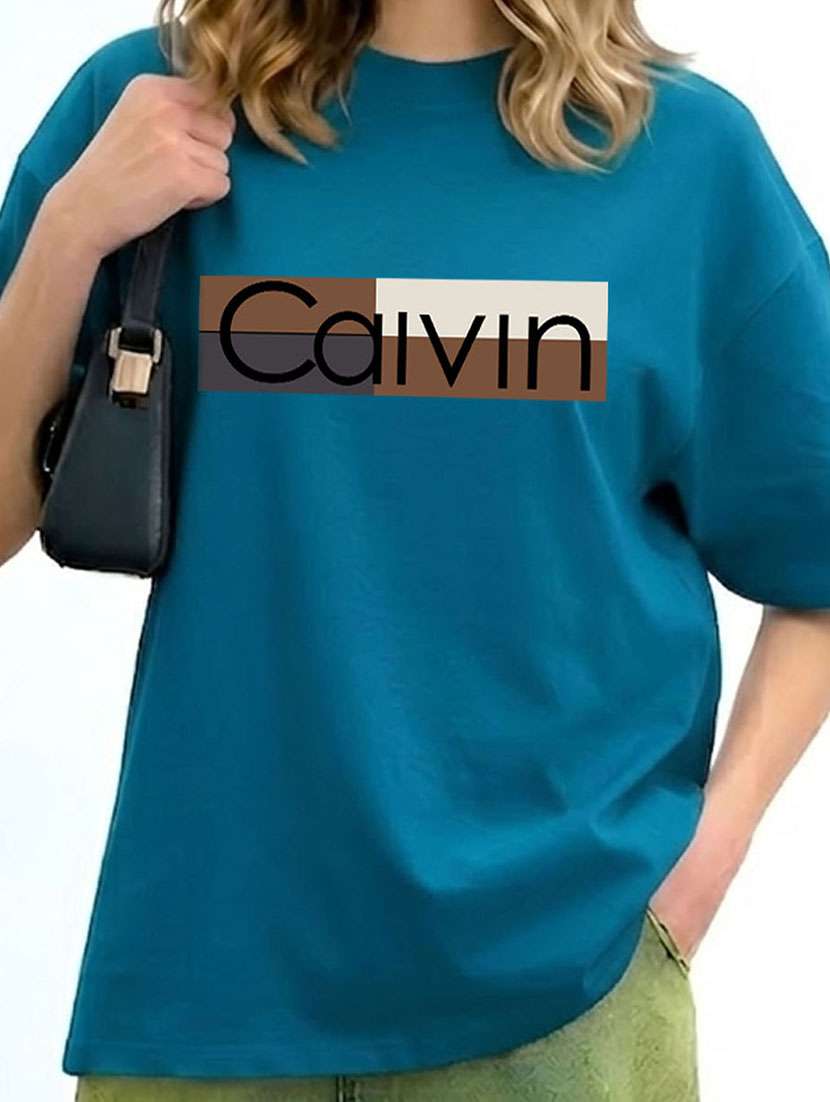 women typographic short sleeve oversized t-shirt - 22466779 -  Standard Image - 3