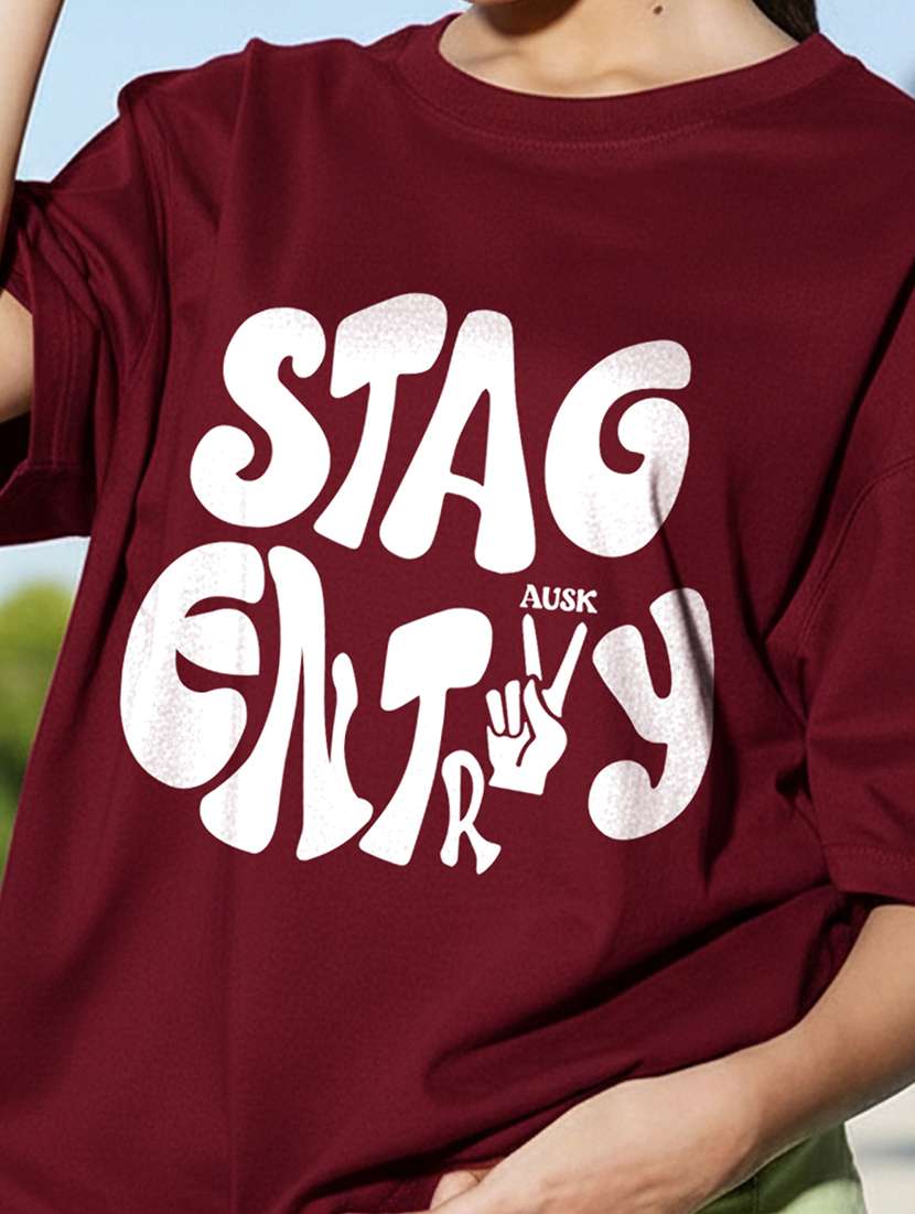 women typographic short sleeve oversized t-shirt - 22466786 -  Standard Image - 3