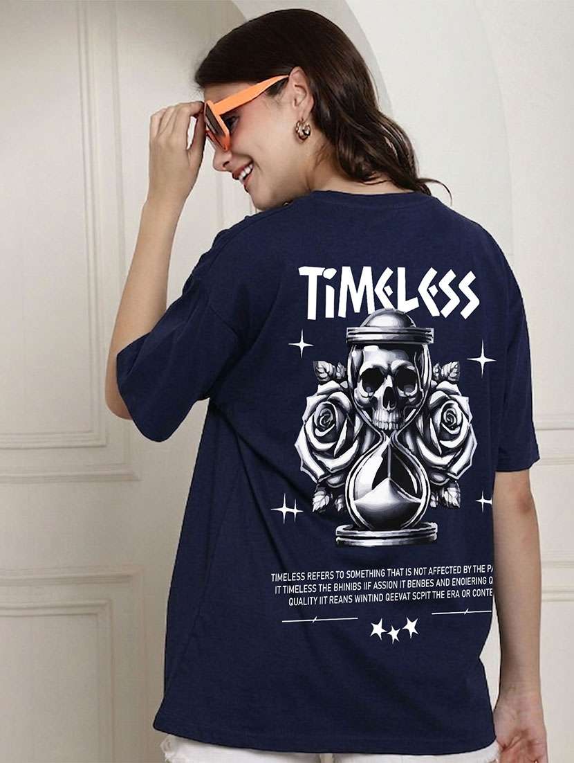 women back print short sleeve oversized t-shirt