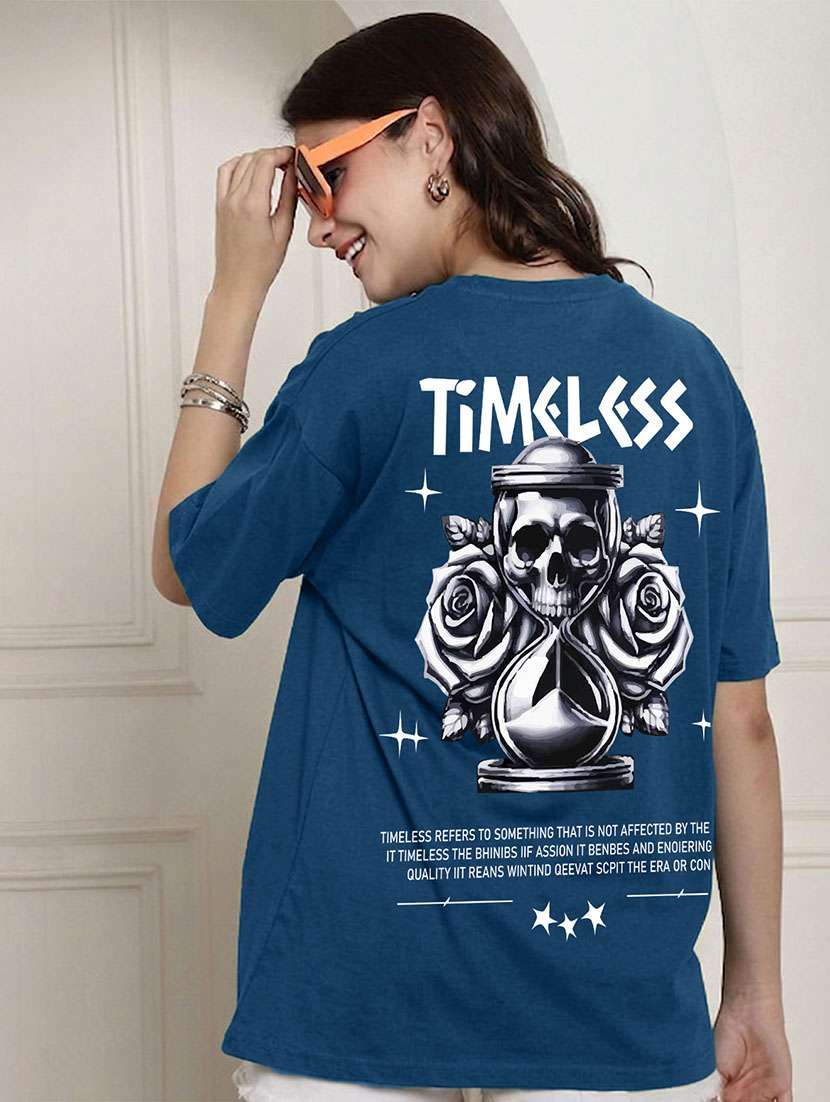 women back print short sleeve oversized t-shirt