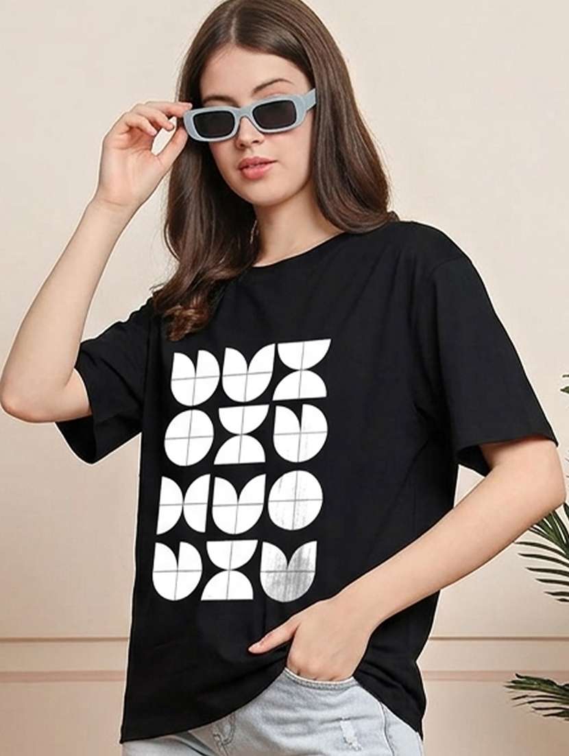 women printed short sleeve oversized t-shirt