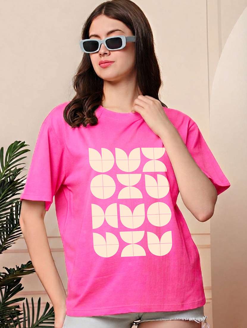 women printed short sleeve oversized t-shirt