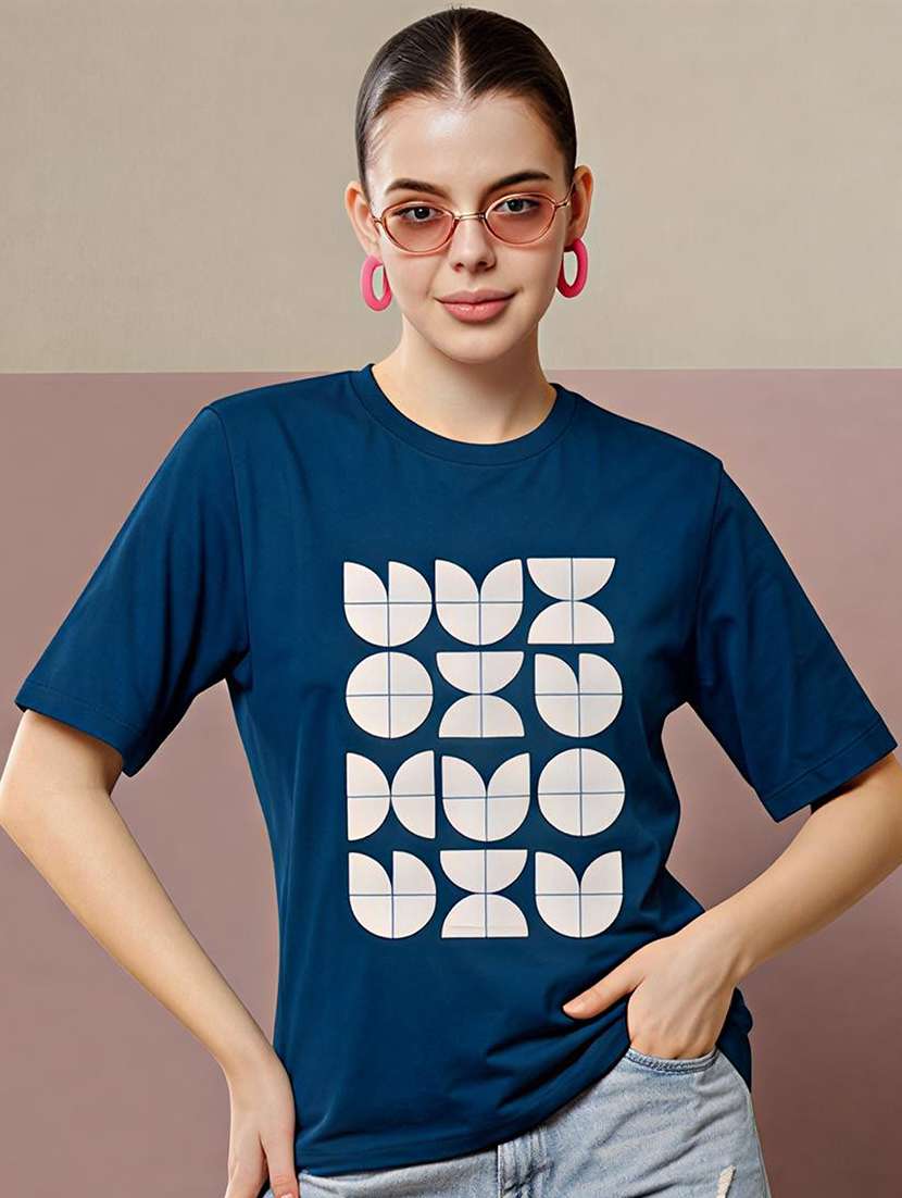 women printed short sleeve oversized t-shirt