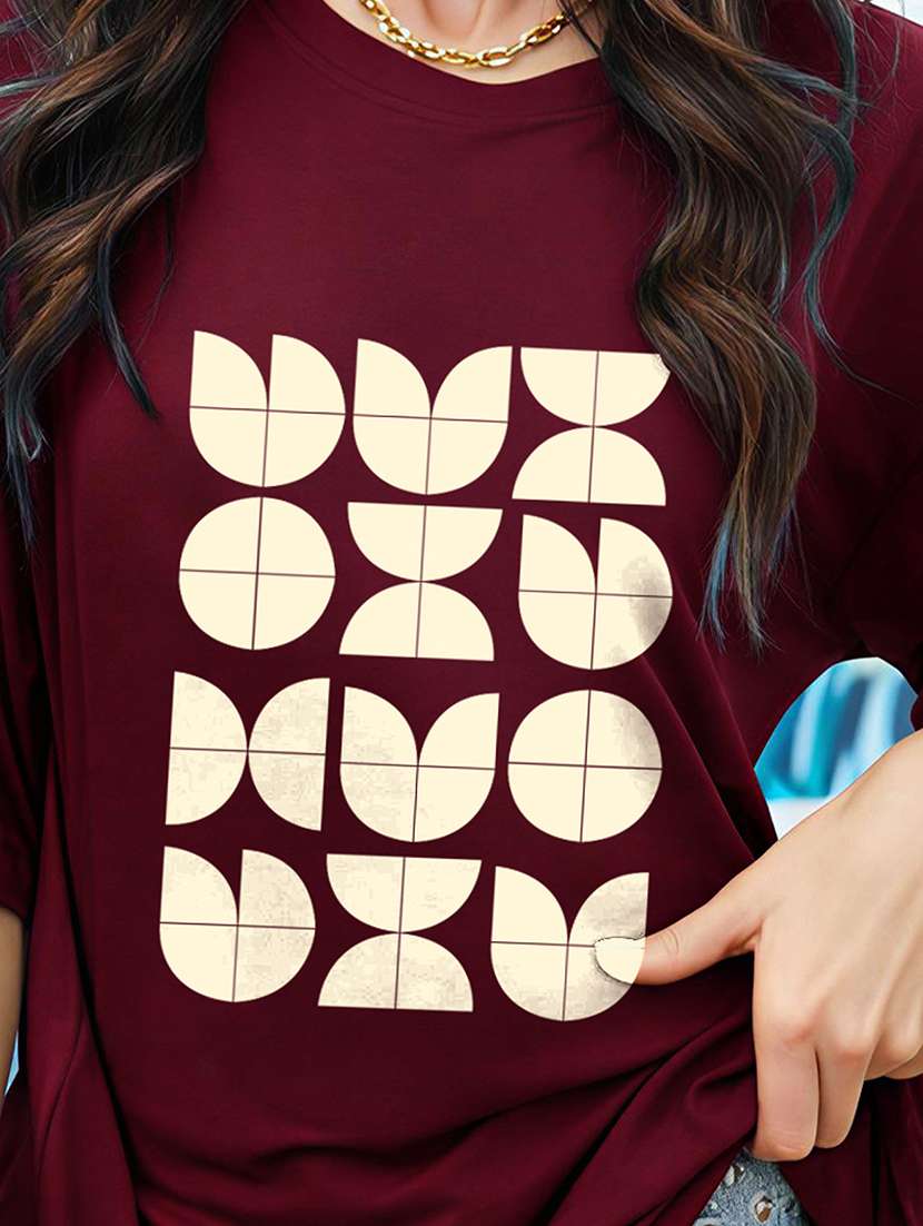 women printed short sleeve oversized t-shirt - 22466851 -  Standard Image - 3