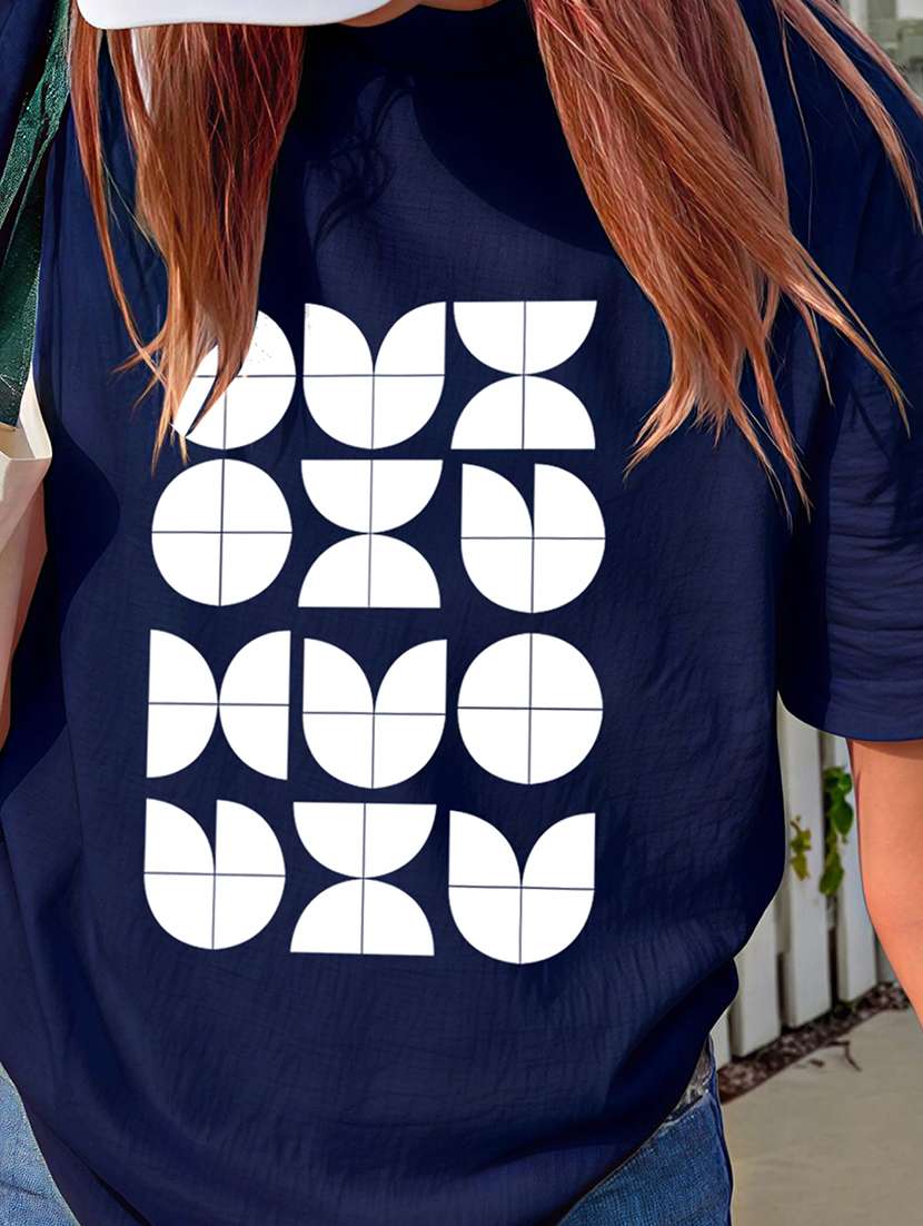 women printed short sleeve oversized t-shirt - 22466852 -  Standard Image - 3