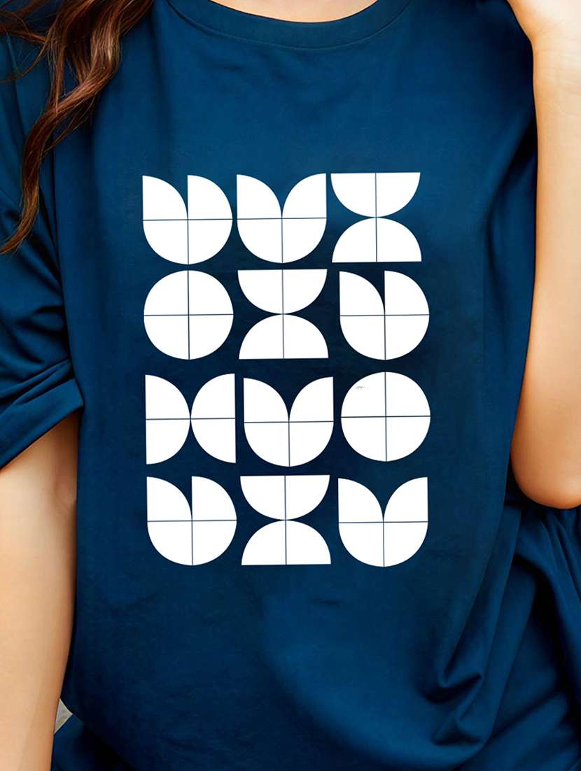 women printed short sleeve oversized t-shirt - 22466855 -  Standard Image - 3