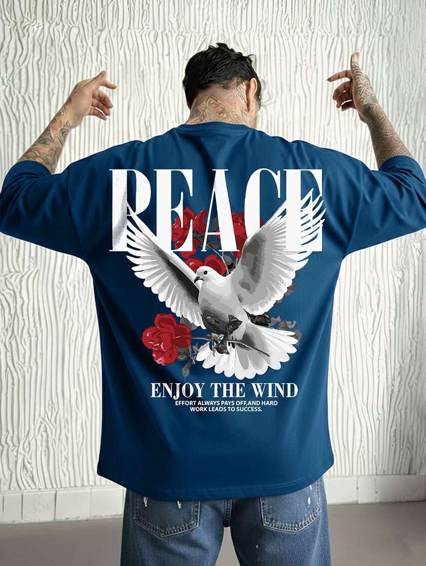 men printed short sleeve oversized t-shirt