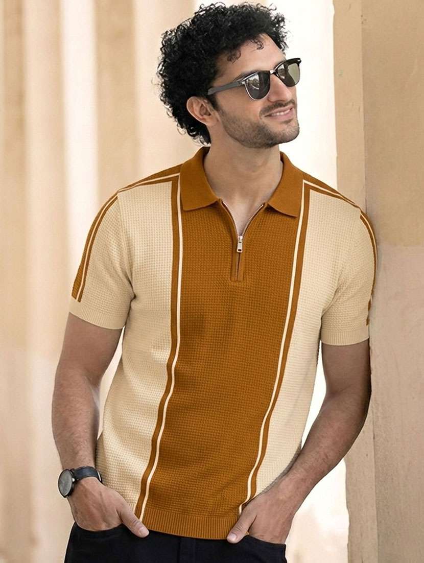 men color block short sleeve regular fit polo t-shirt