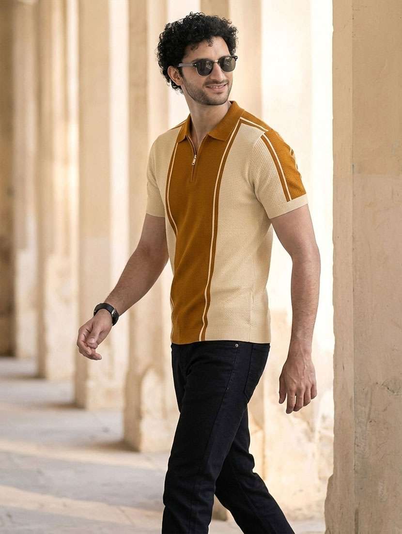 men color block short sleeve regular fit polo t-shirt - 22467029 -  Standard Image - 3