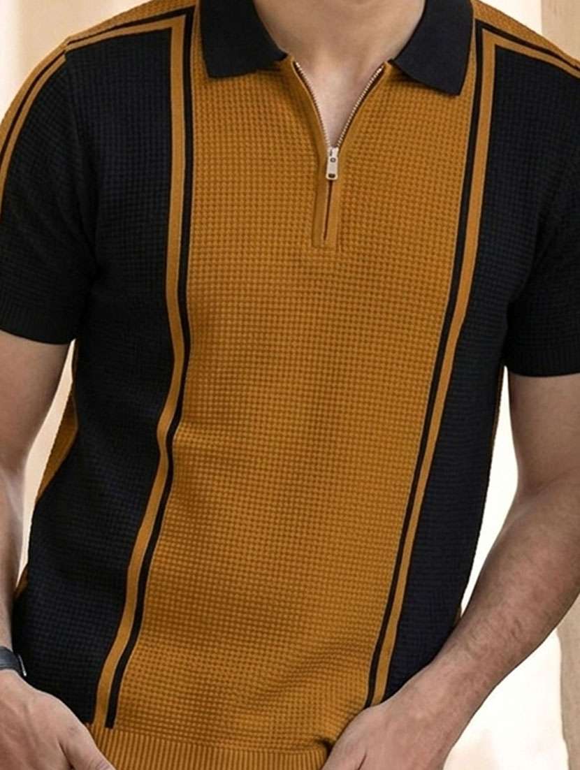men color block short sleeve regular fit polo t-shirt - 22467030 -  Standard Image - 3