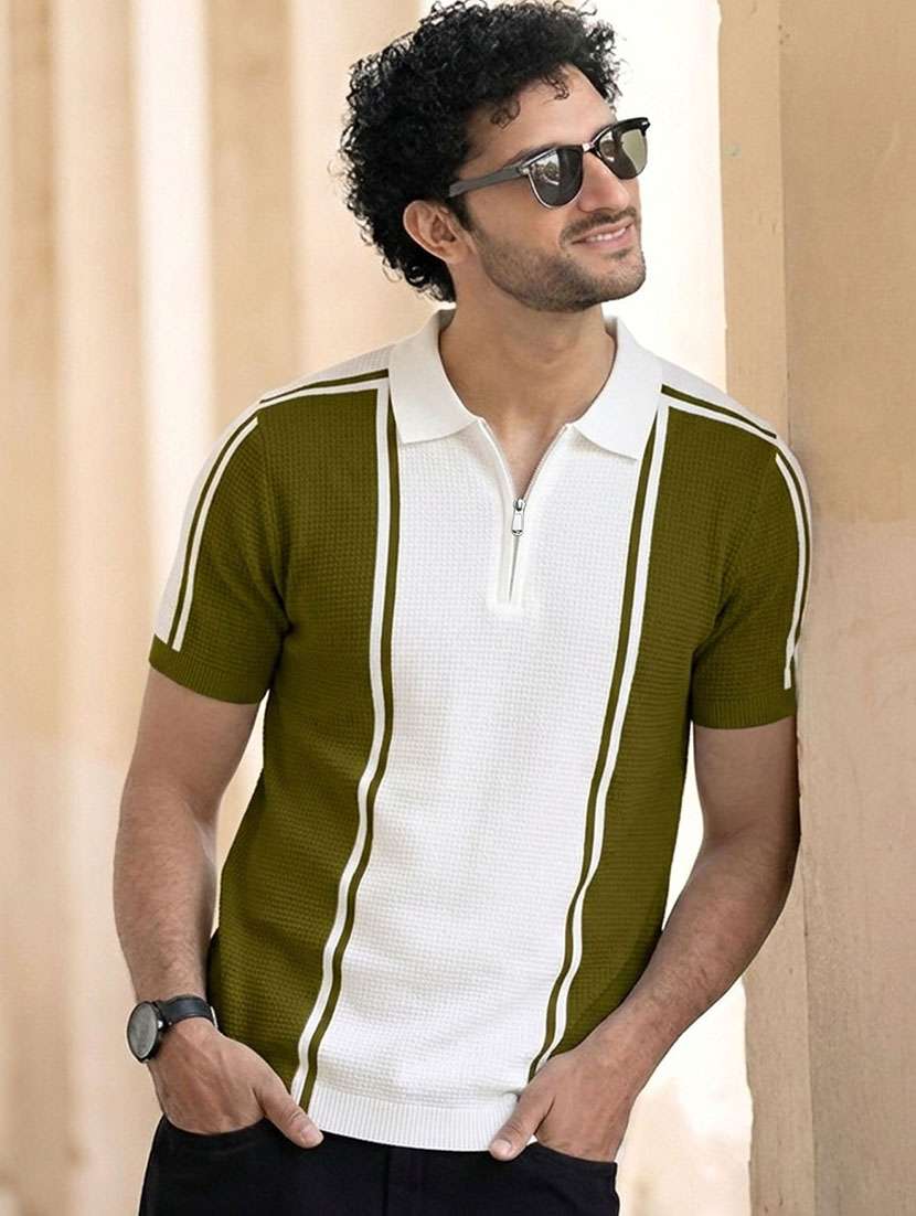 men color block short sleeve regular fit polo t-shirt