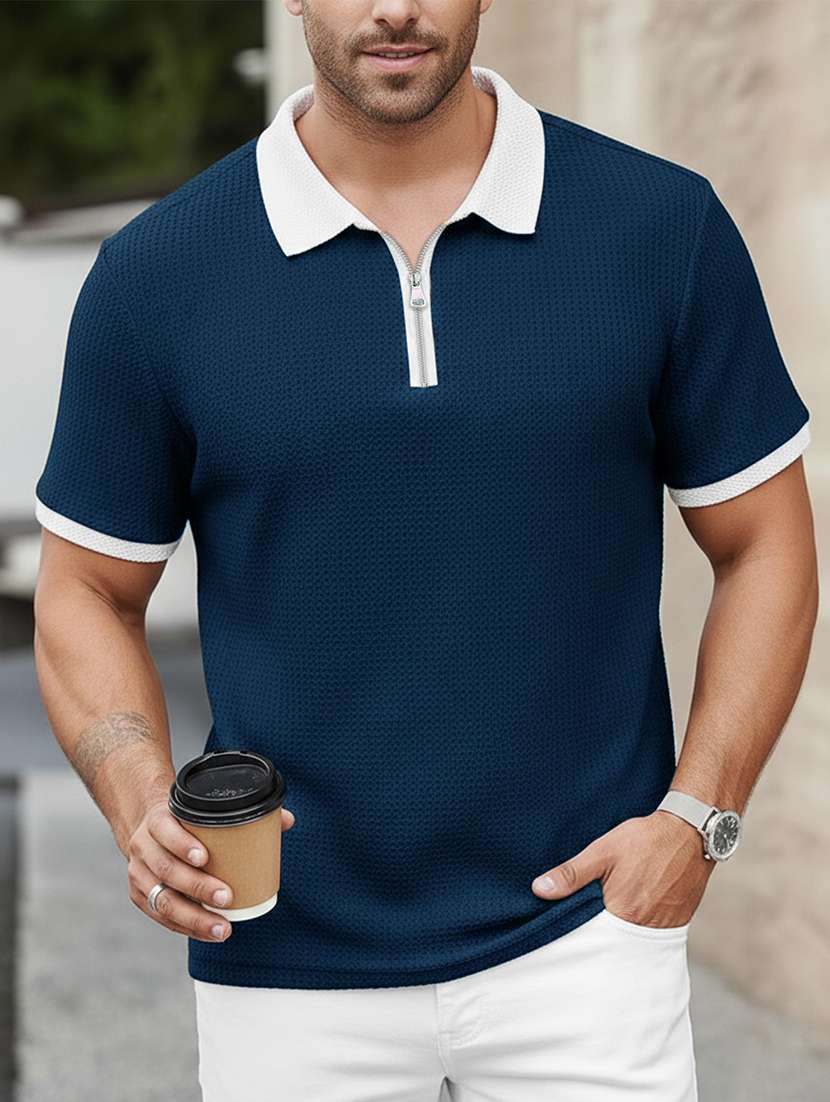 men self design short sleeve regular fit polo t-shirt - 22467262 -  Standard Image - 3