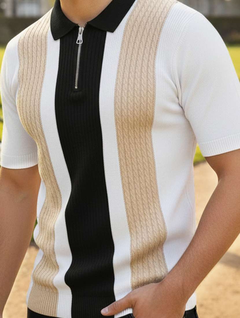 men color block short sleeve regular fit polo t-shirt - 22467334 -  Standard Image - 3