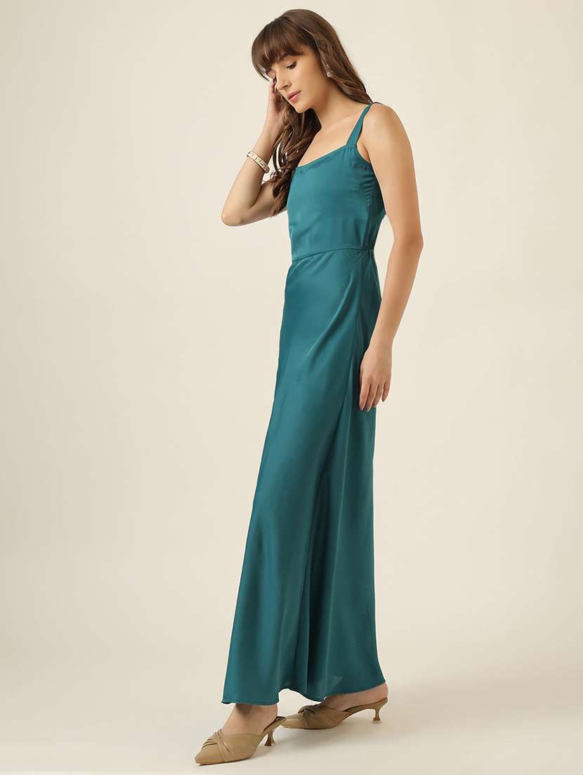 women solid shoulder strap a-line maxi dress - 22467472 -  Standard Image - 3