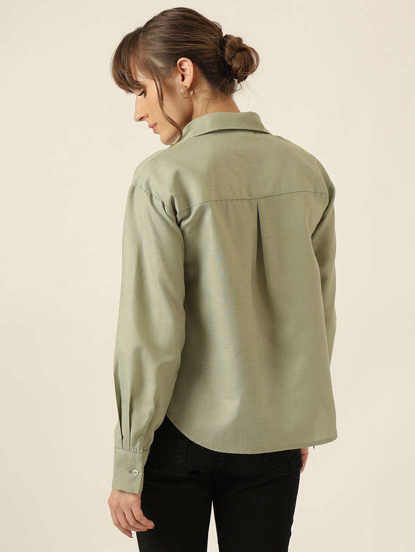 women solid long sleeve regualr fit shirt - 22467489 -  Standard Image - 3