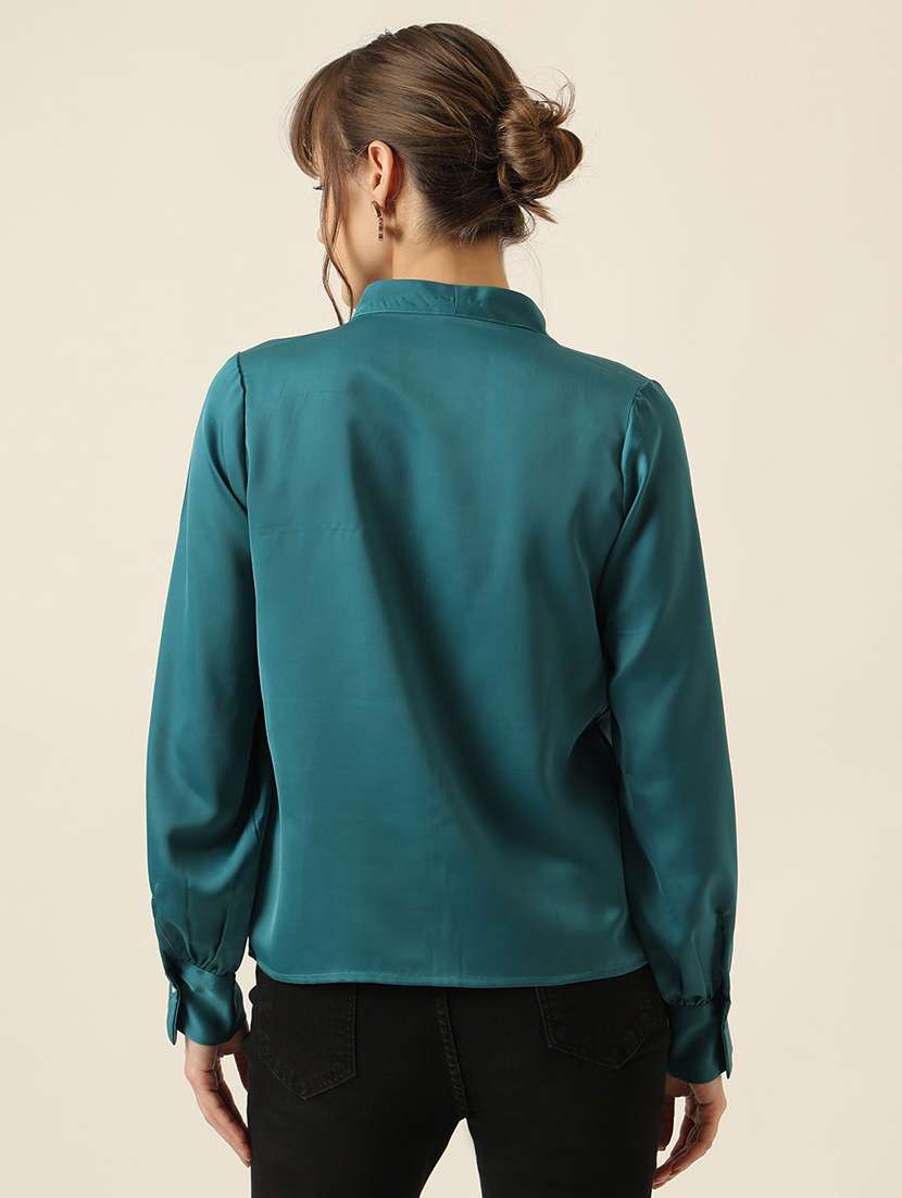 women solid long sleeve top  - 22467493 -  Standard Image - 3