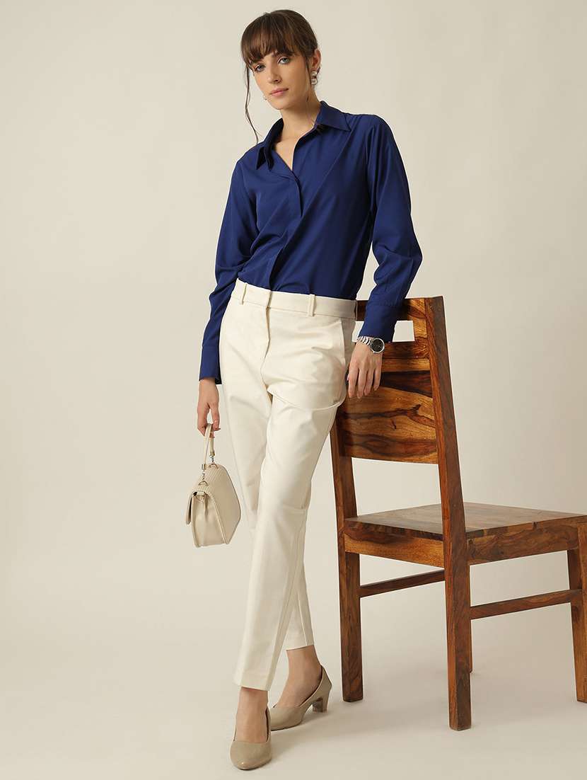 women solid long sleeve regualr fit shirt - 22467494 -  Standard Image - 3