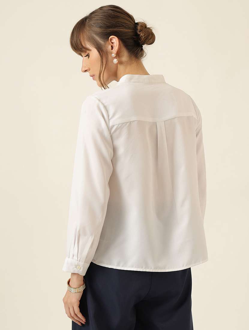 women solid long sleeve top  - 22467499 -  Standard Image - 3
