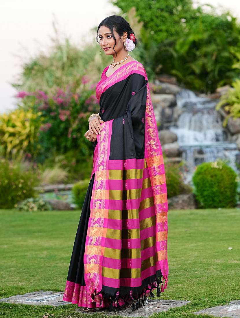women self designed saree with attached blouse with blouse - 22467535 -  Standard Image - 3