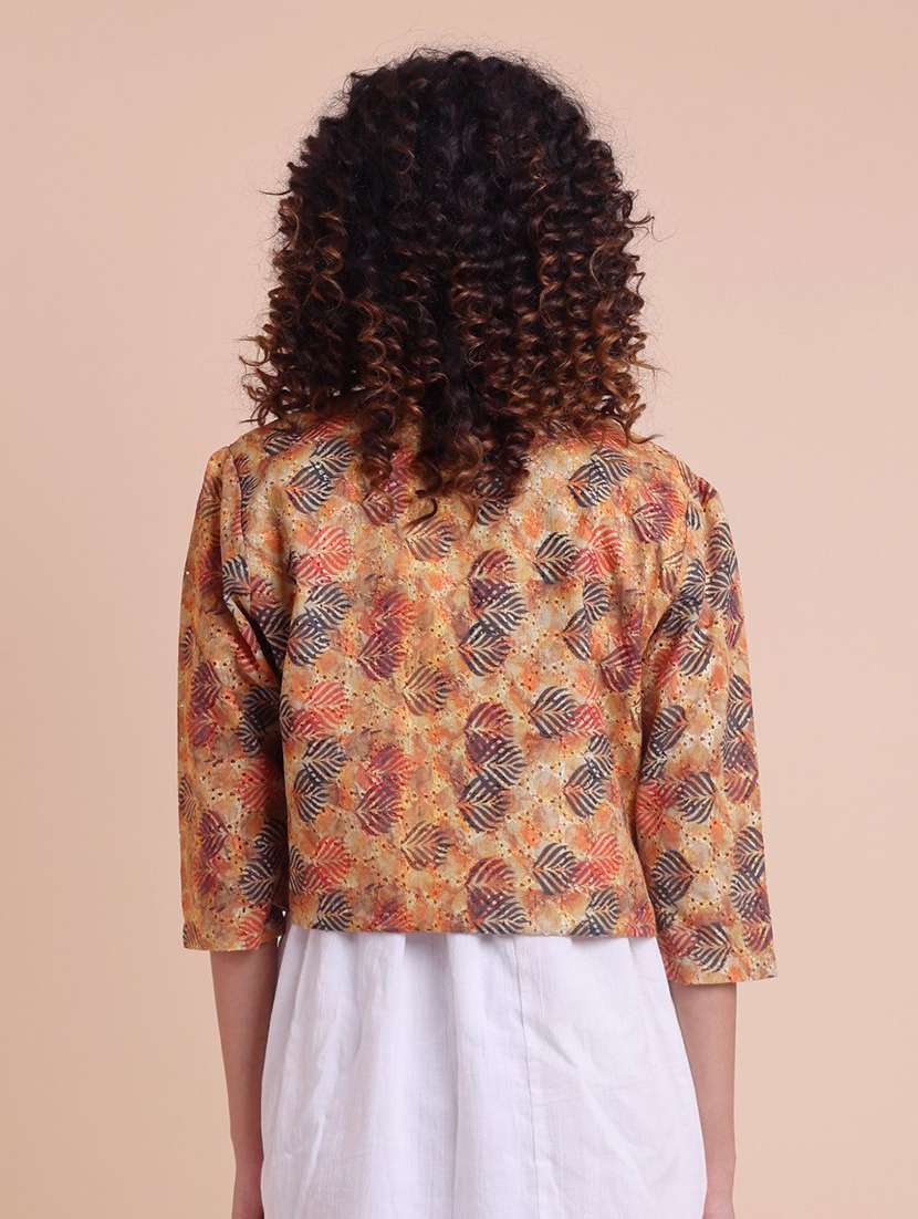 women printed multi colored cotton regular shacket - 22467585 -  Standard Image - 3